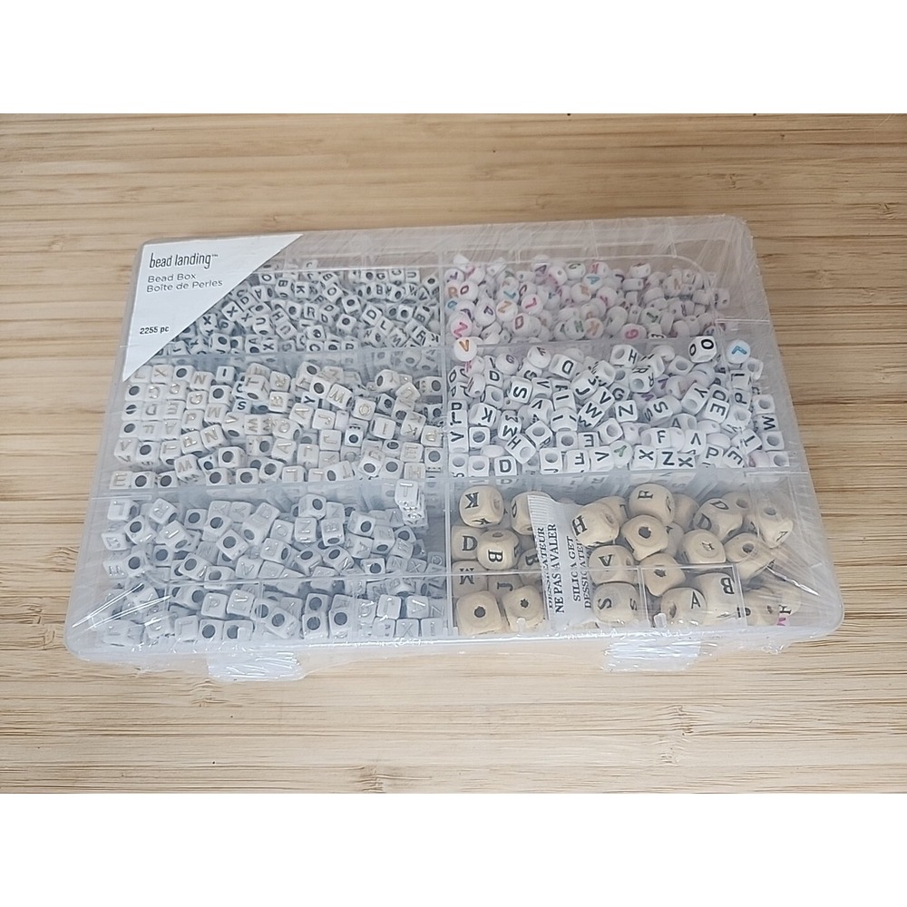 2255 Piece Alphabet Beads for Friendship Bracelets Necklaces Plastic Wood Square